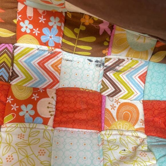 Vintage 70's Handmade Granny Patchwork Extra Large Tote/Shoulder Bag - Picture 10 of 14